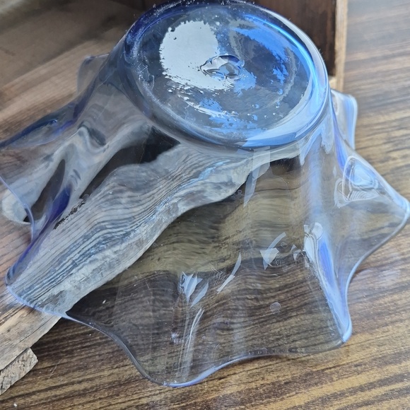 Cobalt Blue Vintage Hand Blown Glass Bowl - Picture 5 of 5